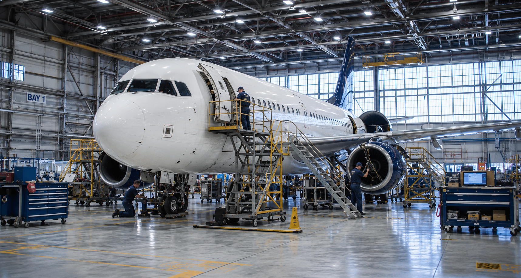 An aircraft maintenance hangar